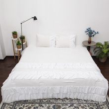 White Chic Comforter Set King Ruffled Vintage Bedding Sets Duvet with Pillowcases